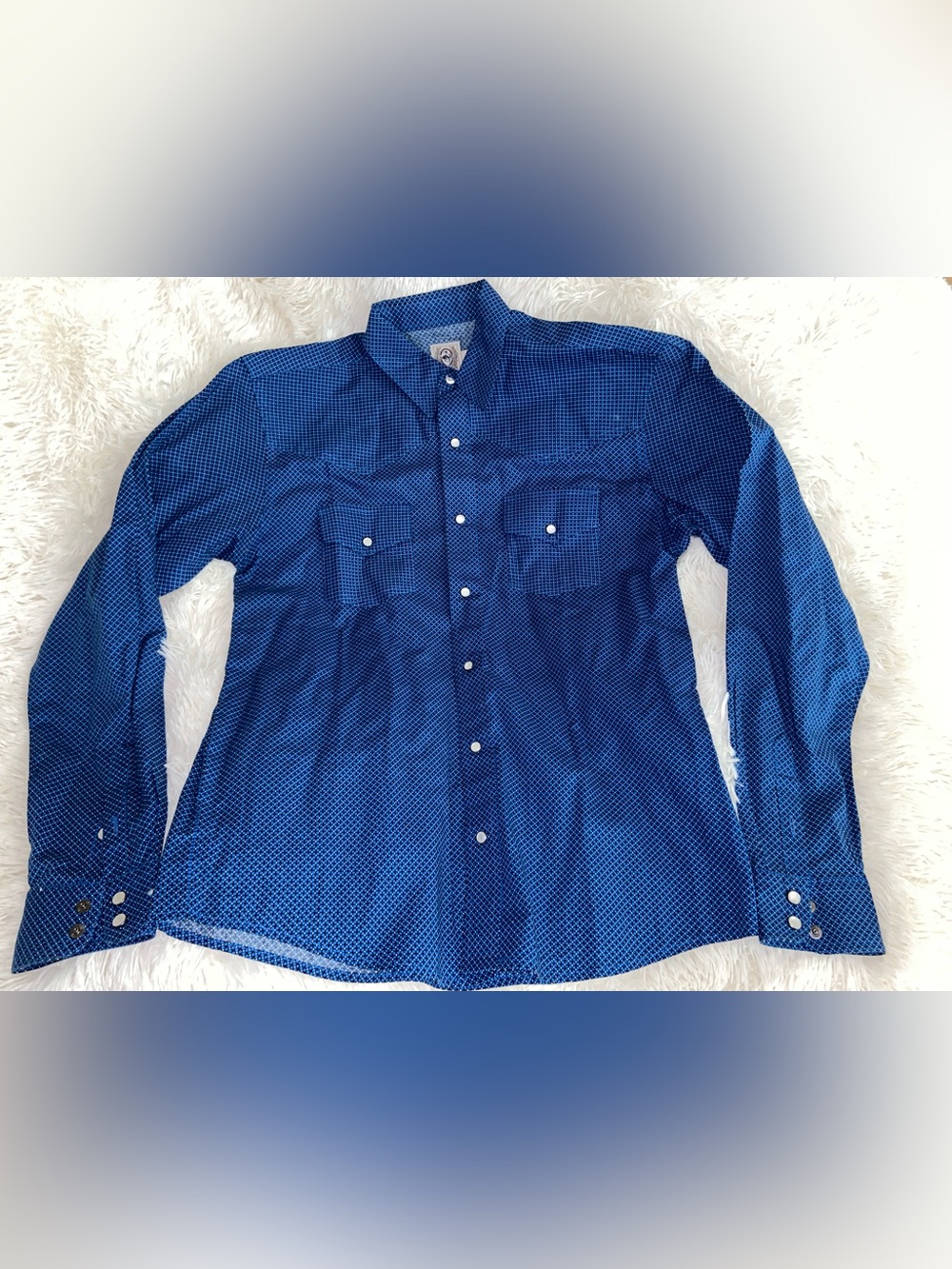 Cinch Men's Navy Blue Geo Print Button-Down Shirt